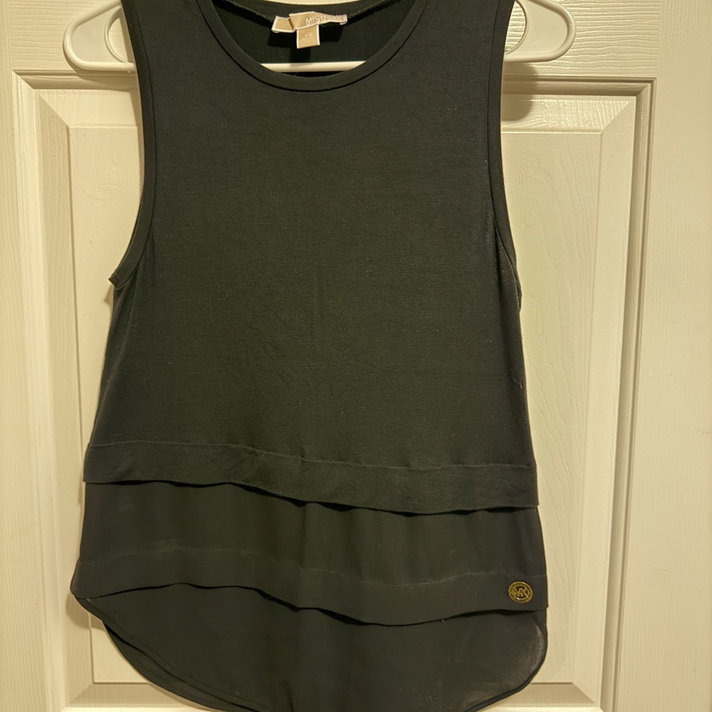 Michael Kors Black Layered Tank Top